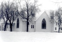 First Presbyterian Church in the winter snow